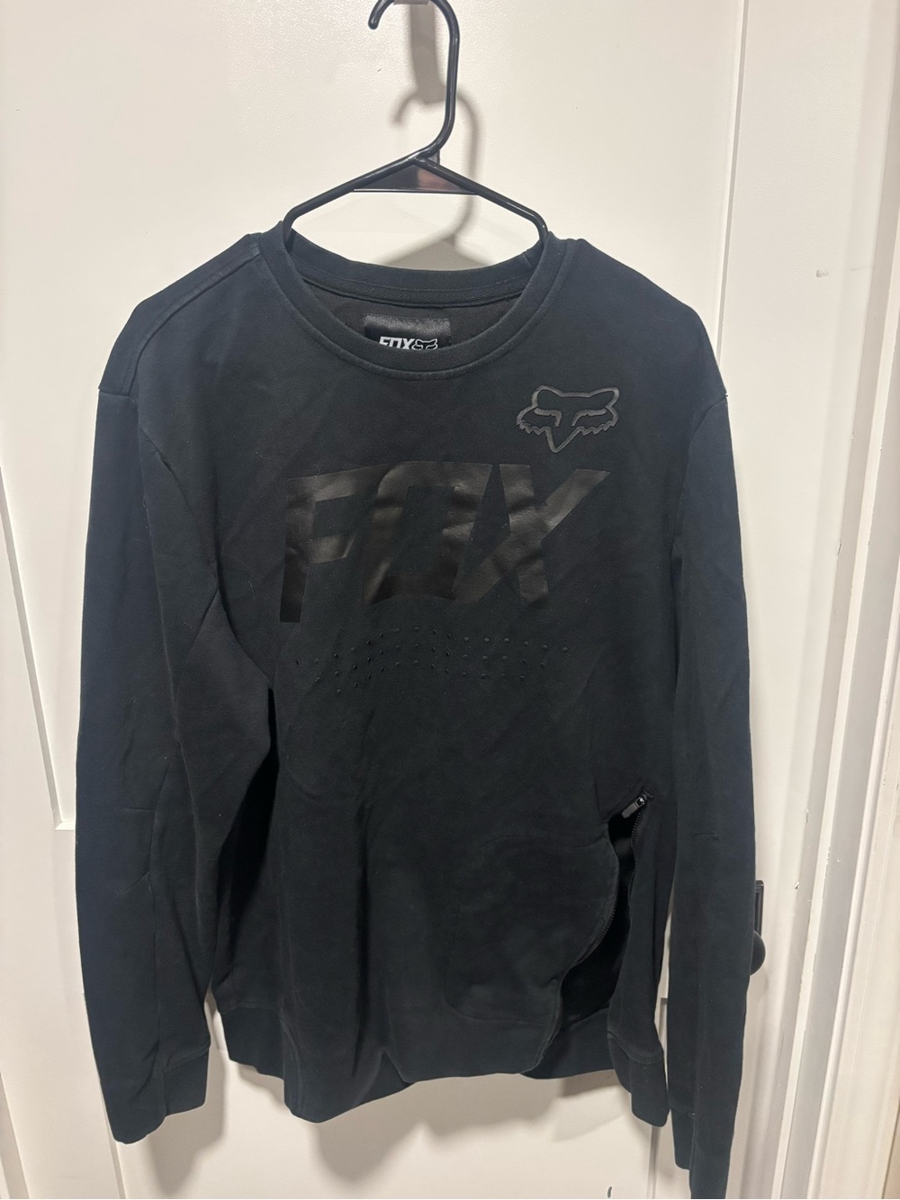 Fox Black Logo Crewneck Pullover